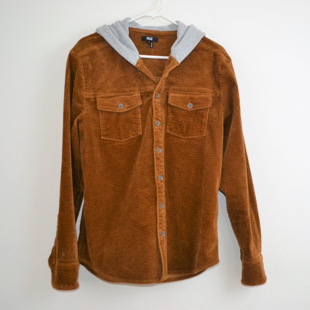 Paige Carlton Cord Shirt Jacket Gold Night NWOT